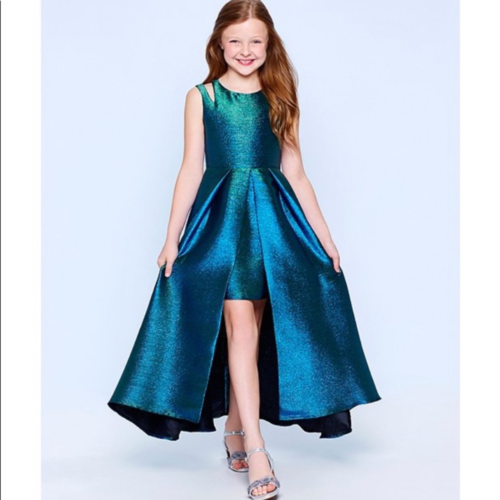 Double-Strap Two-Tone Iridescent Walk-Thru Dress